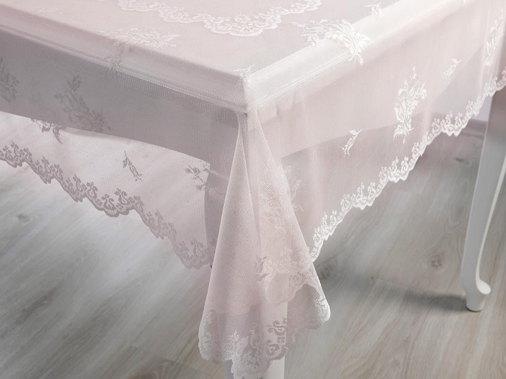 Tulip Покривка за Маса Плетиво 180 cm Beige-Pink