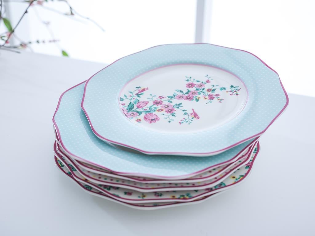 Tulip Чиния за Торта 6 комплект Bone China . .