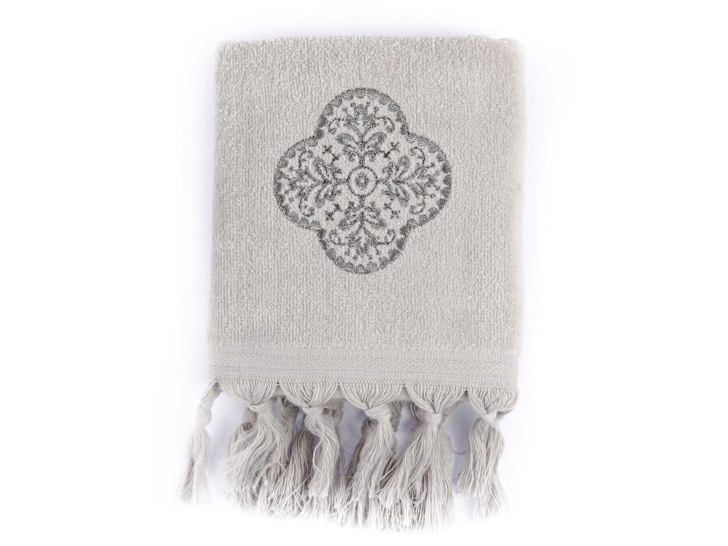 Tulip Damask ХАВЛИЯ ЗА ЛИЦЕ Бродирано кадифе 40x60 cm Light Gray