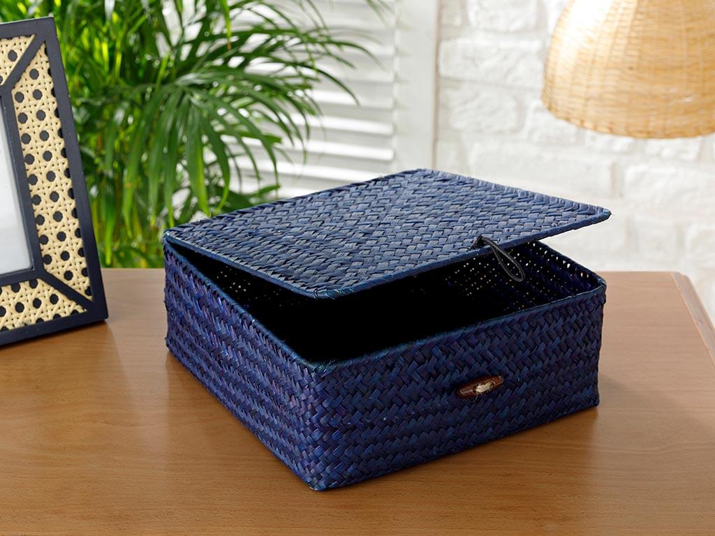 Twist Decorative Box 21X21X8X21X21 cm Blue