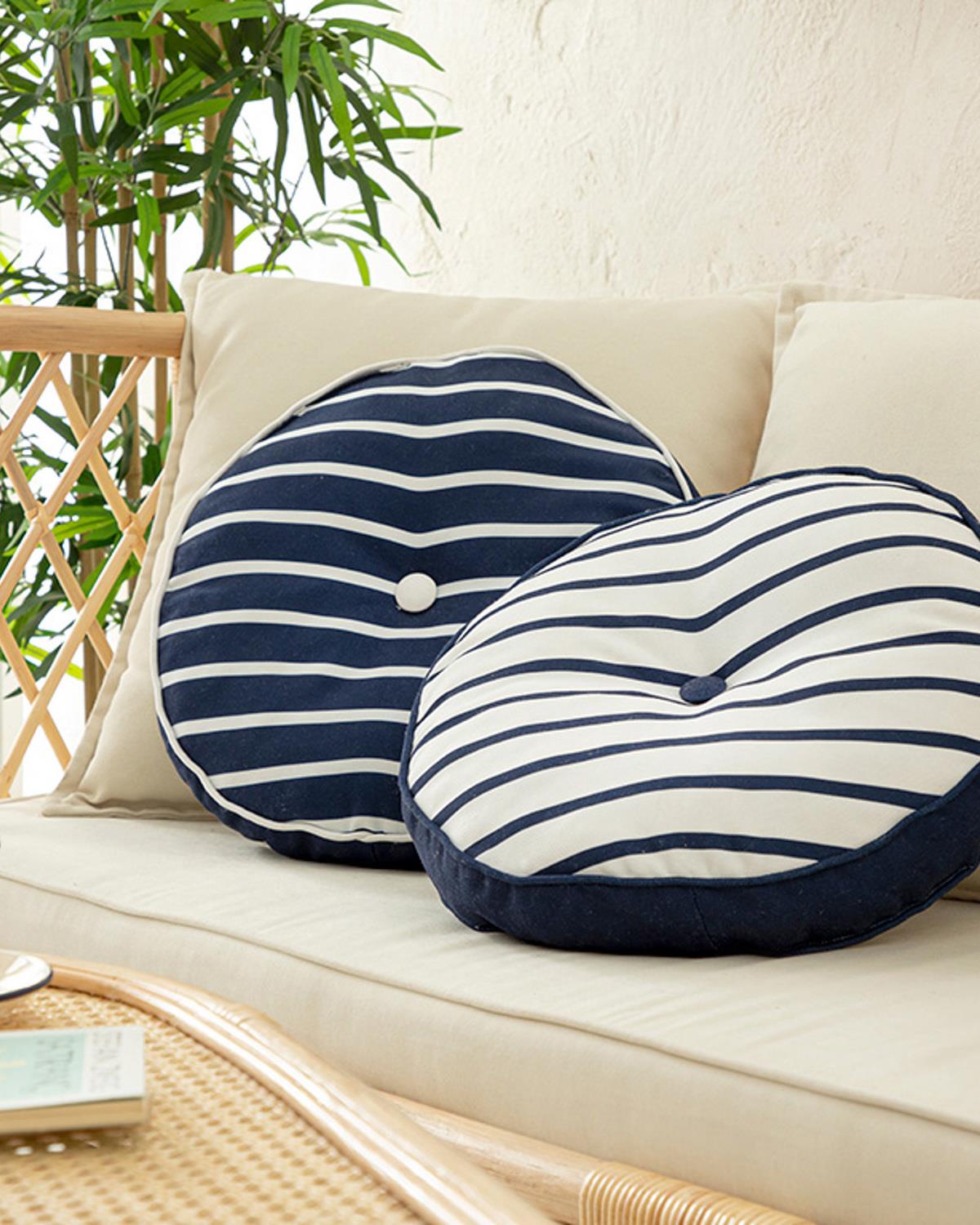 Undersea Декоративн Възглавница Бяло – Индиго, 40 Cm