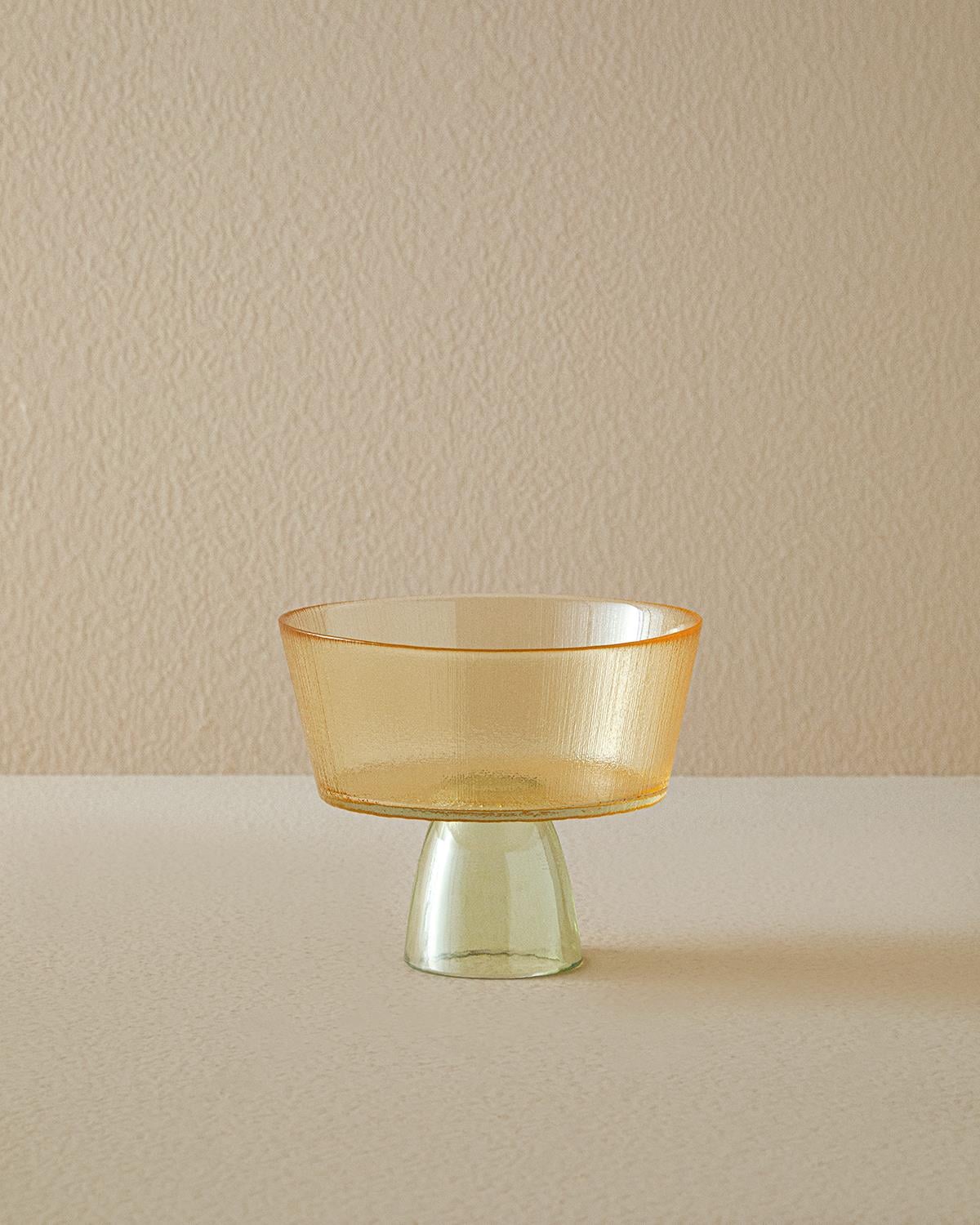 Unique Patch Плато За Предястия С крака Стъкло 16 см Оранжев - Зелен