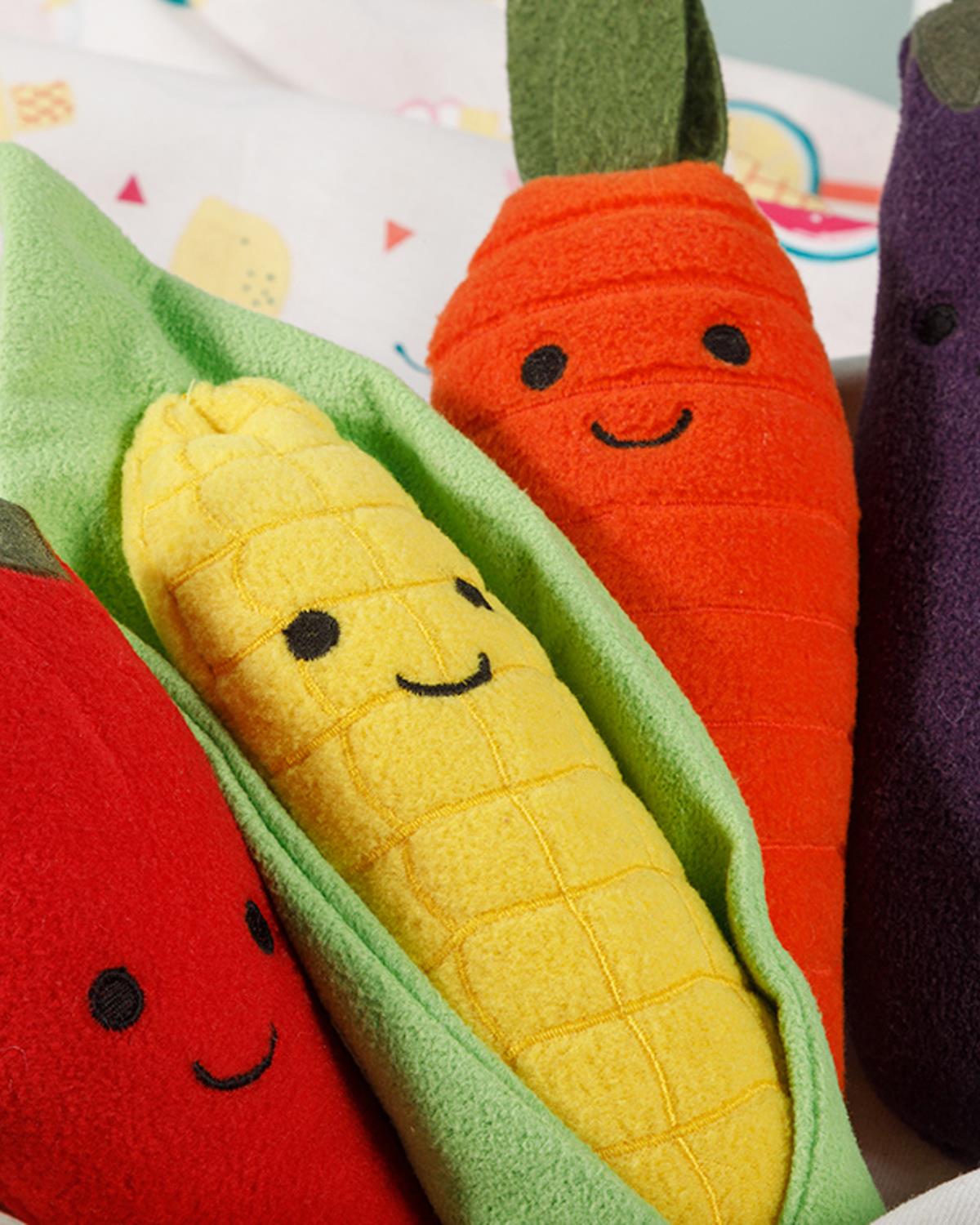 Vegetables Бебешк Декоративна Възглавница Полиестер Жълт