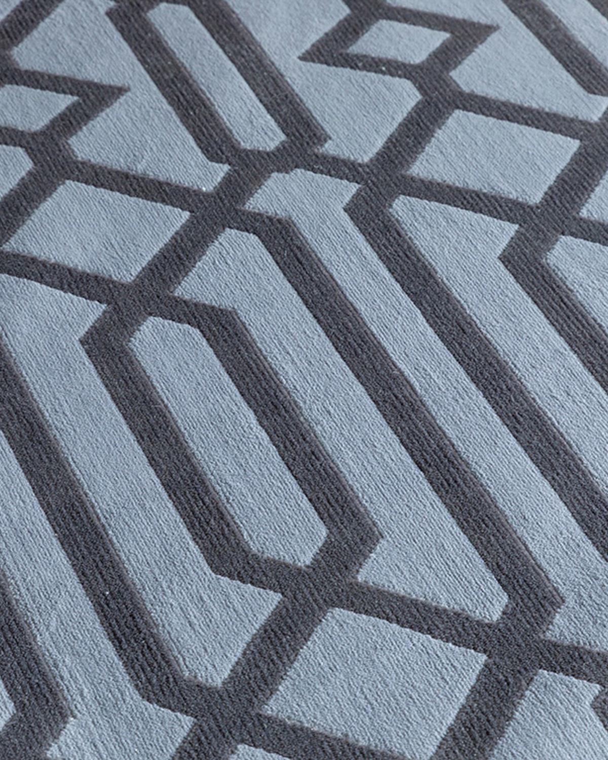 Velvet Geometric Килим Кадифе 80x250 Сив