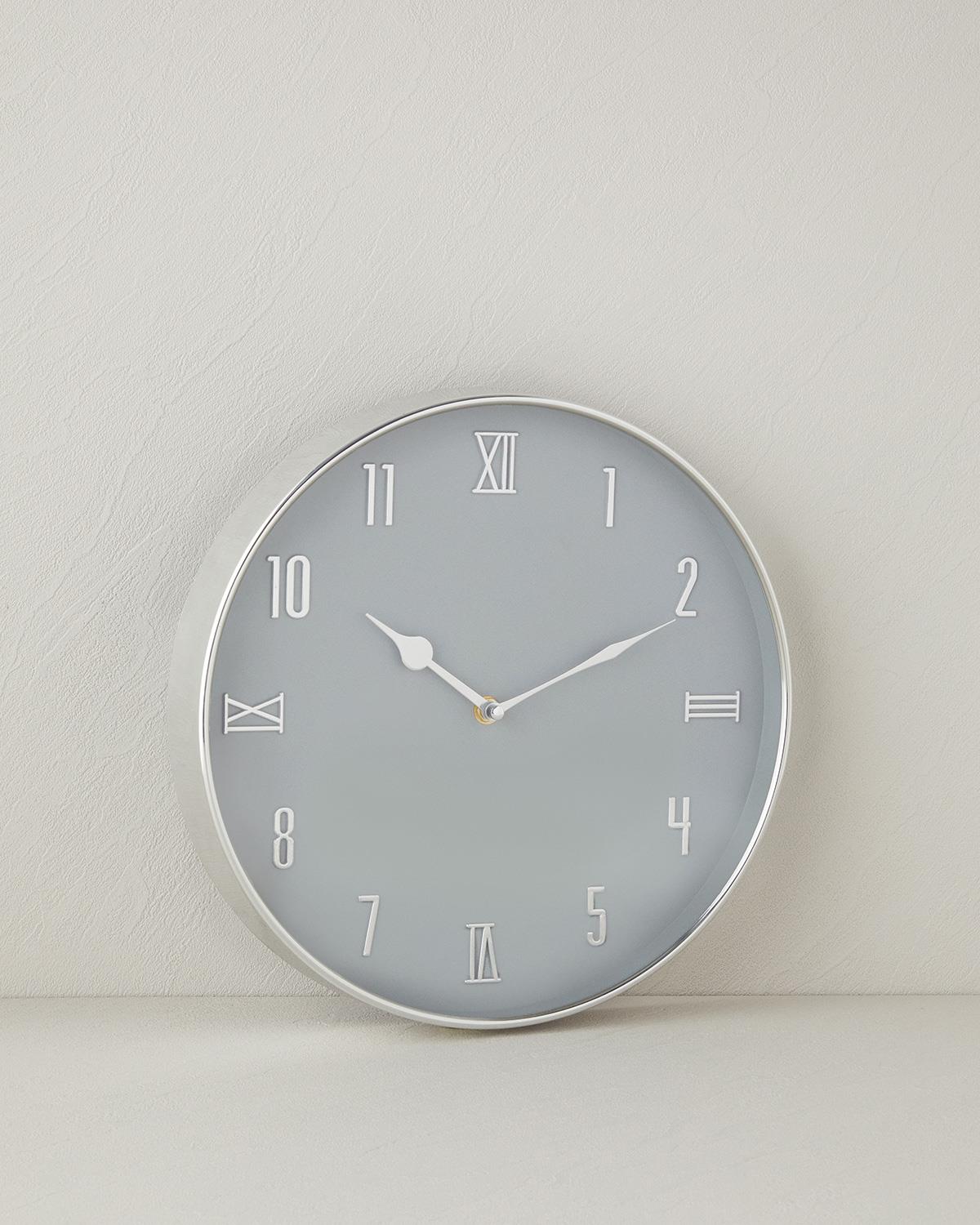 Verna Стенен Часовник Пластмаса 30 см Бял