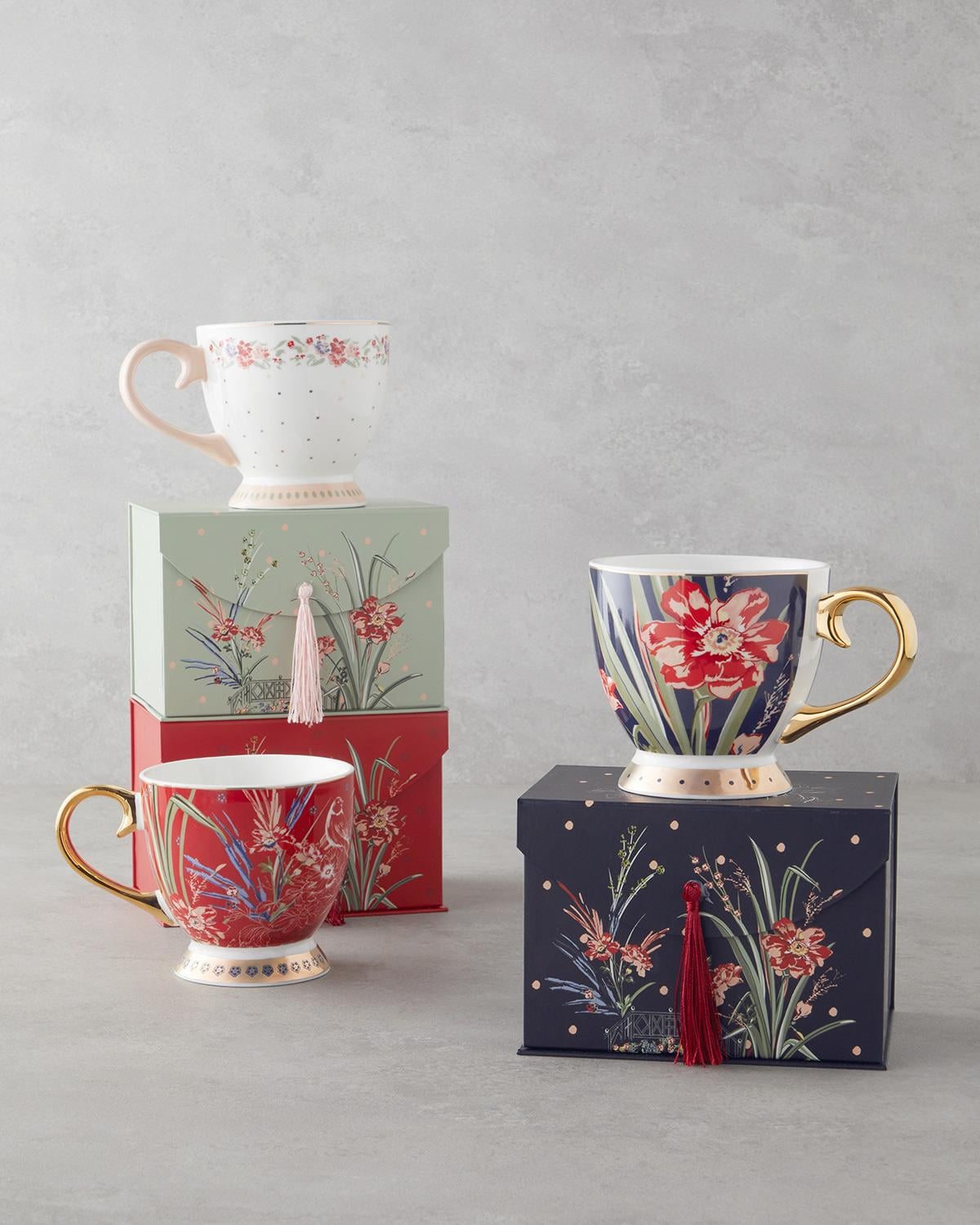 Чаша Китайски костен порцелан 460 мл Шарен