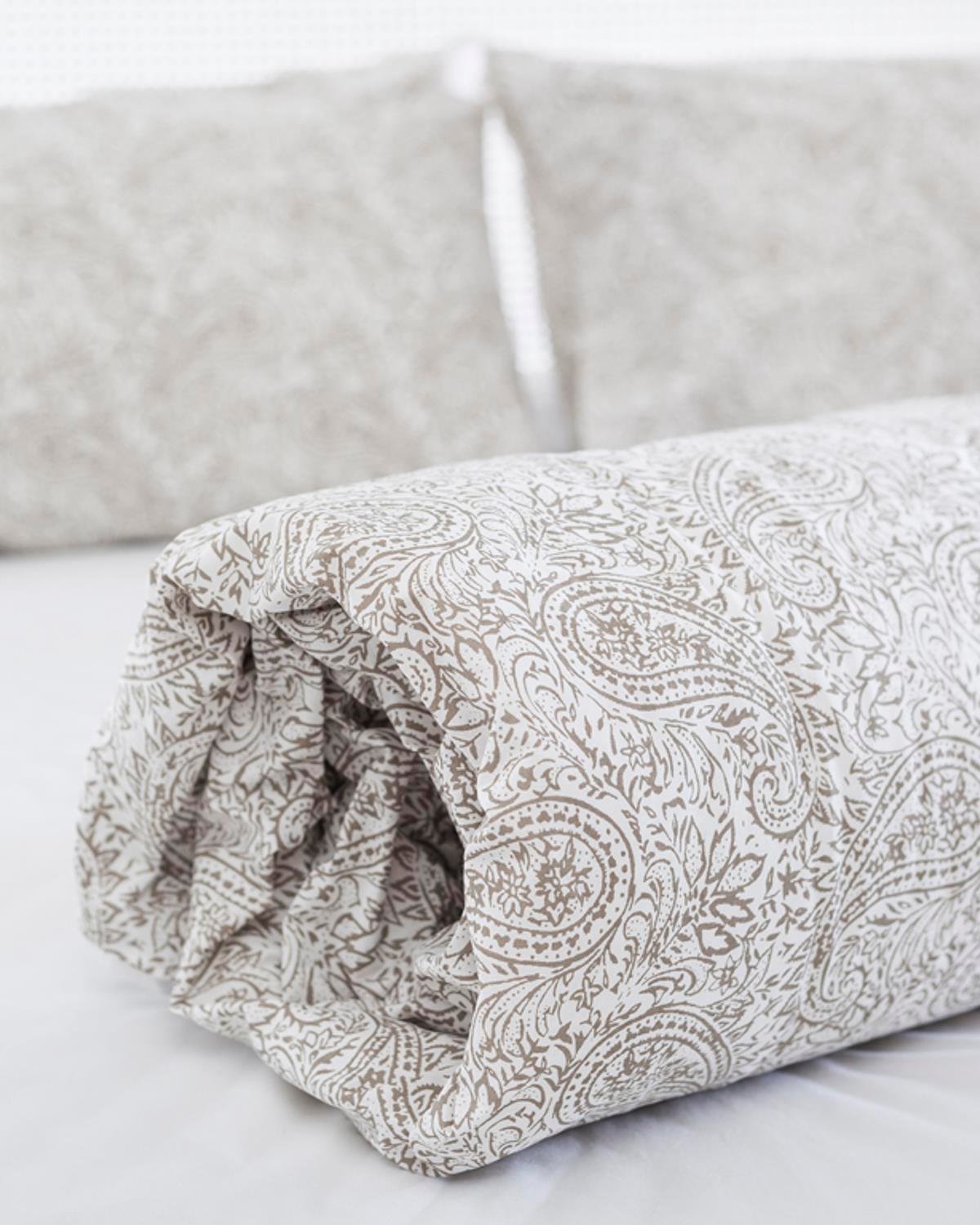 Vintage Paisley Плик За Завивка Кралски размер Памучен 240x220 см Бежов