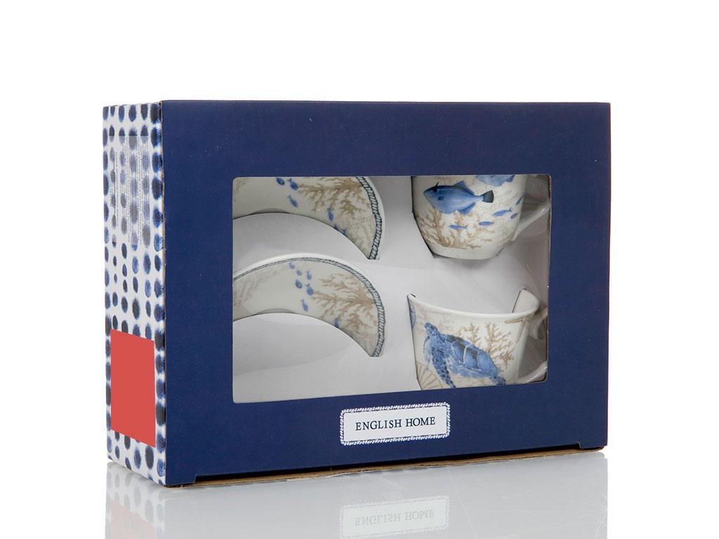 Viva Сервиз за Кафе 4 Parça 2 Kişilik New Bone 90 ml Blue.