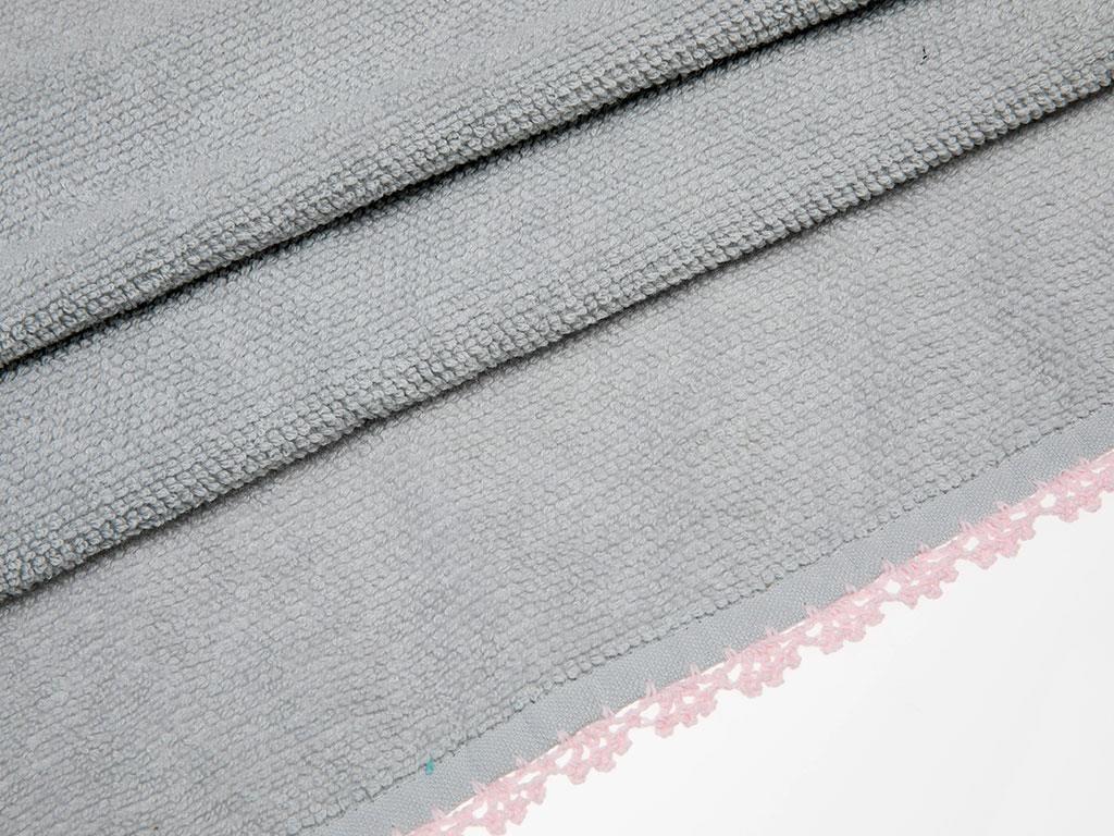 Waffle ХАВЛИЯ ЗА ЛИЦЕ С дантела Копанакили 50x80 cm Gray