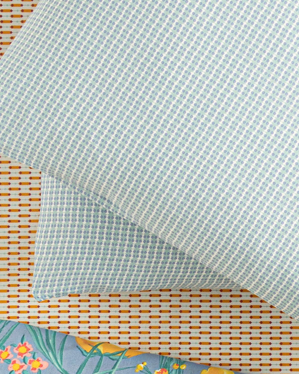 Wave Dots Кълъфка За Възглавница 2Бр., Лесно За Гладене, Селедон, 50 X 70 Cm