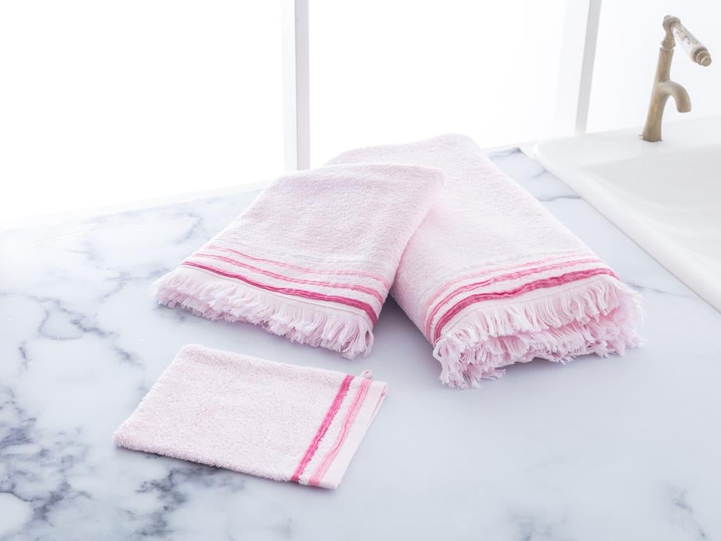 Wavy ХАВЛИЯ ЗА БАНЯ КОМПЛ В торба Памучен Pink