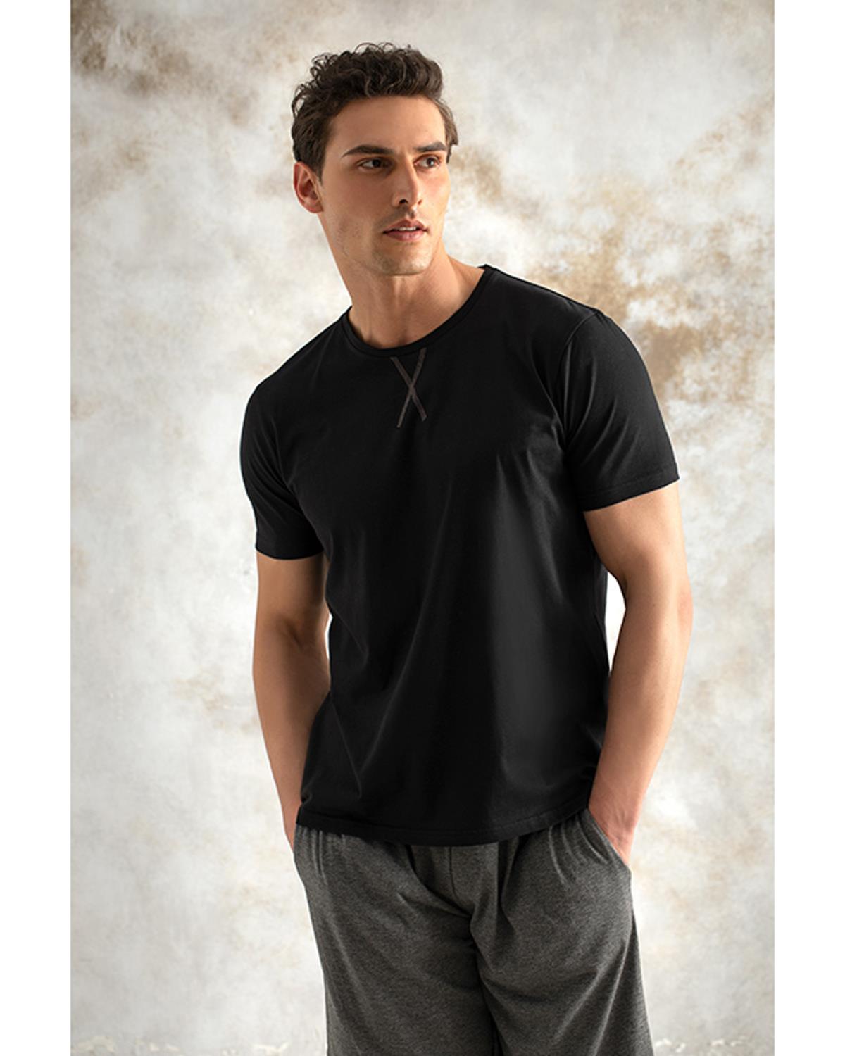 weekend mode Комплект Пижама Мъжки Пениран памук S Антрацит