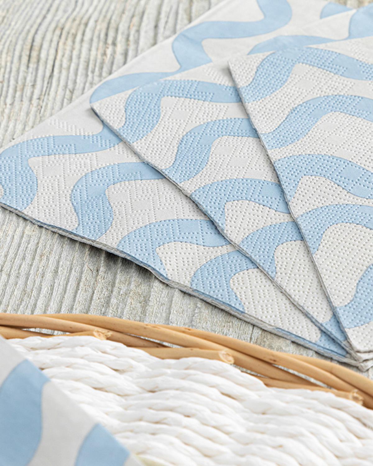 Welle Хартийни Салфетки 20 Бр., Хартия, Синьо, 33 X 33 Cm