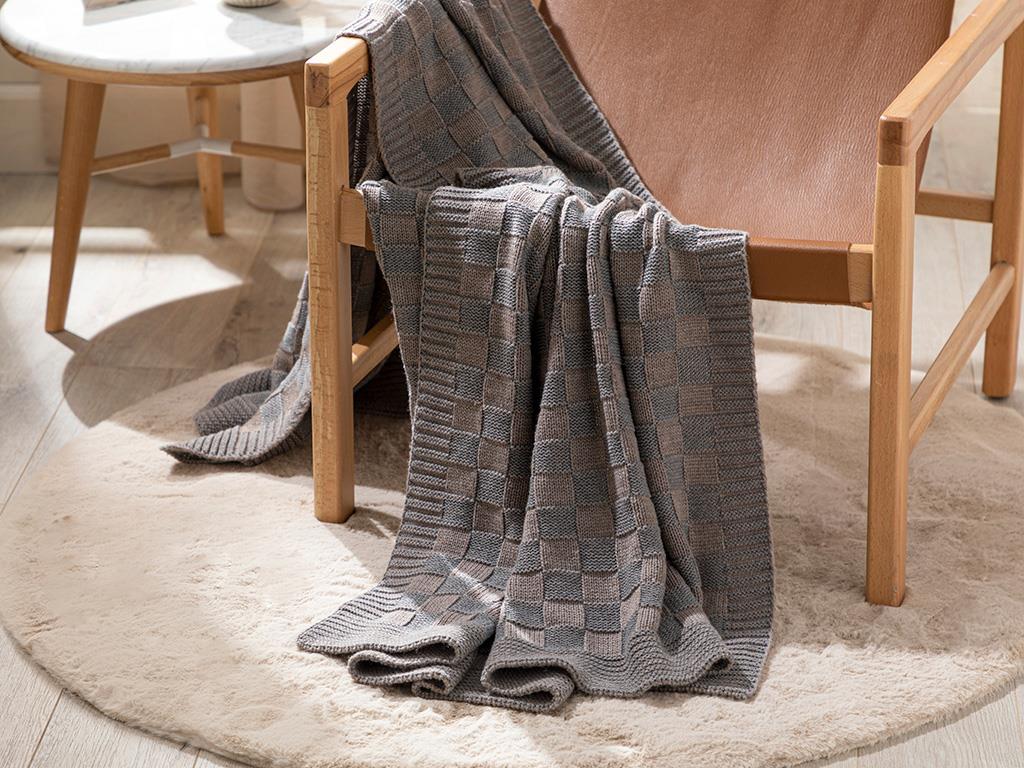 West Pole ШАЛ ЗА КРЕСЛО Трикотаж 130x170 cm Браун-антрацит