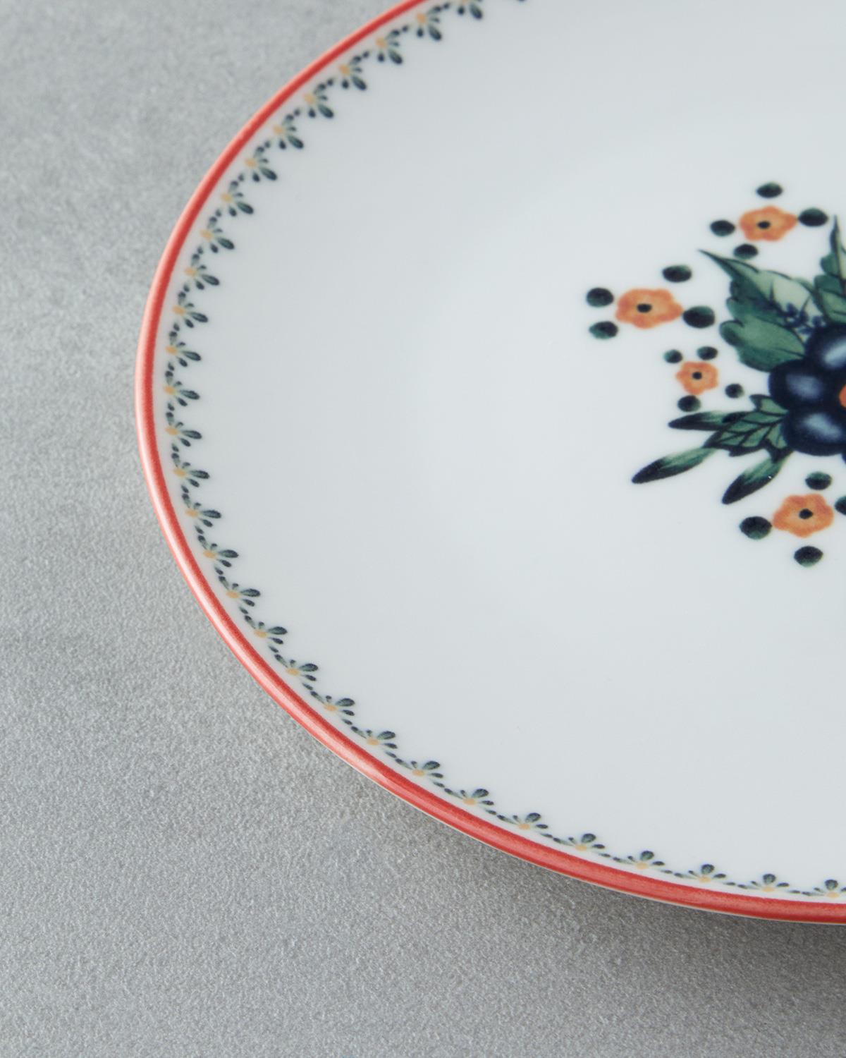 Чиния За Торта Костен порцелан 21 см Шарен