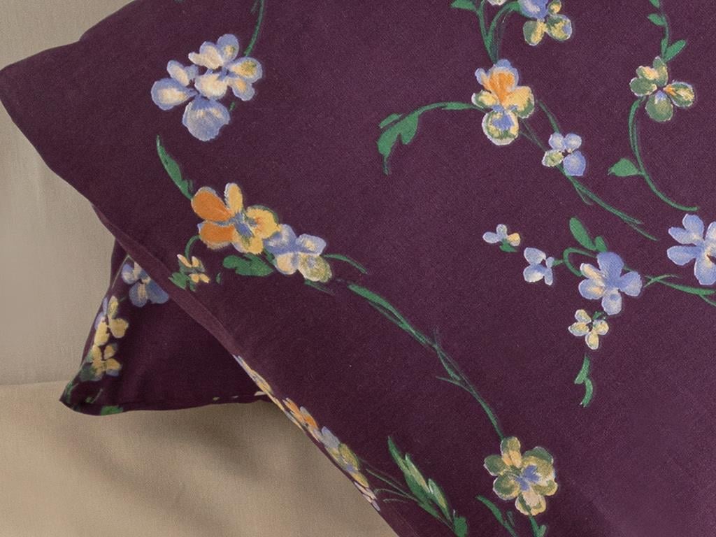 Wild Pansies Калъфка За Възглавница 2 бр. Памучен 50x70 см Дамсон