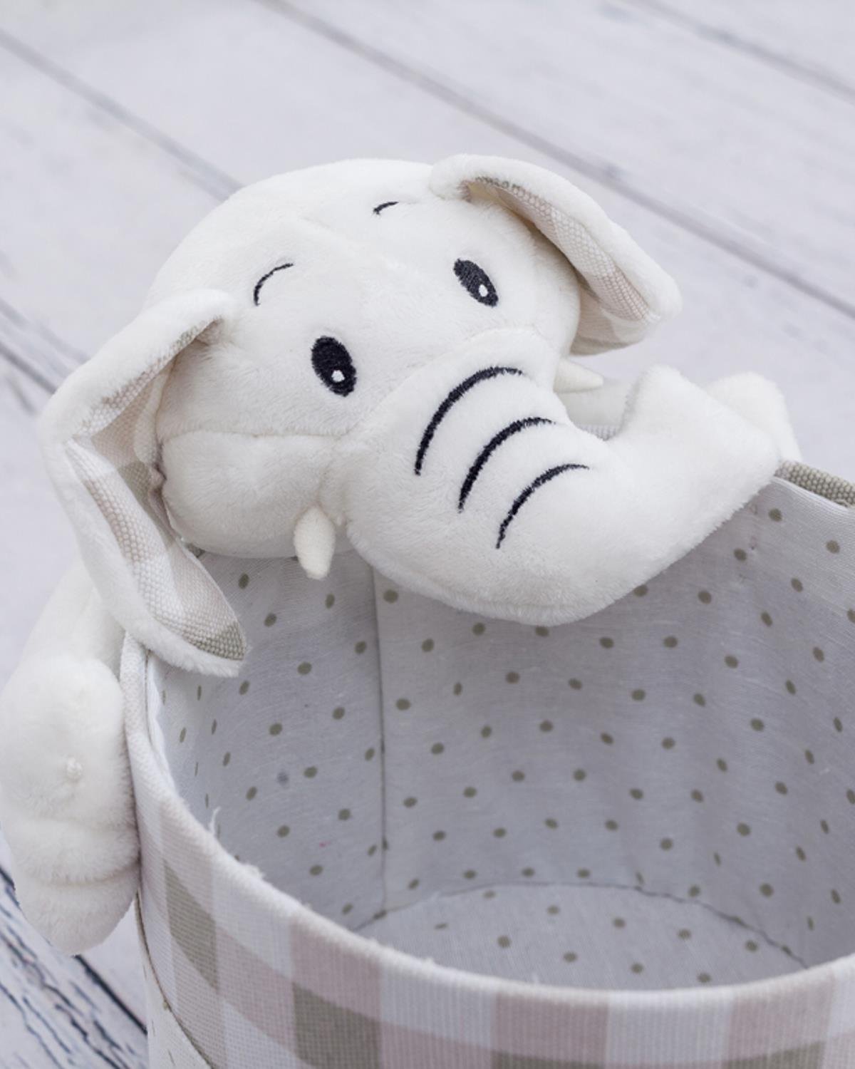 With Elephants Кошница Полиестер 19x15 cm Сив