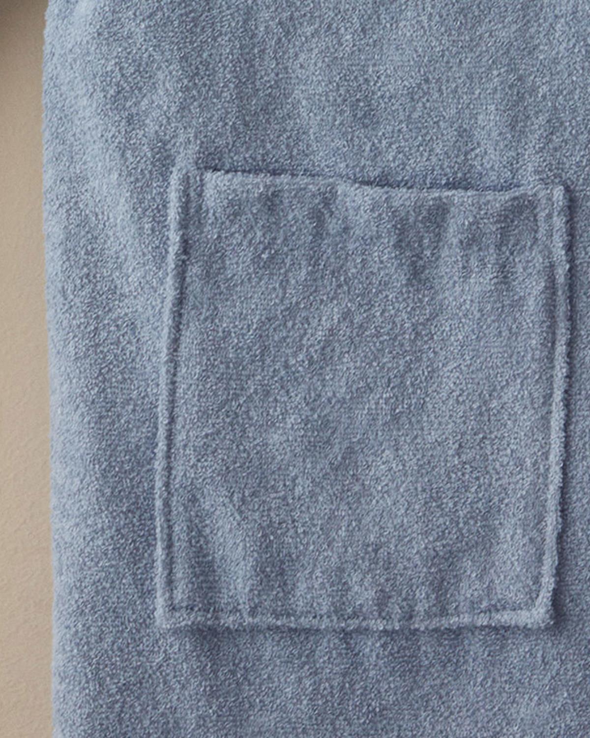 Wolin Cotton Polyester Bordered Bathrobe S-M Blue