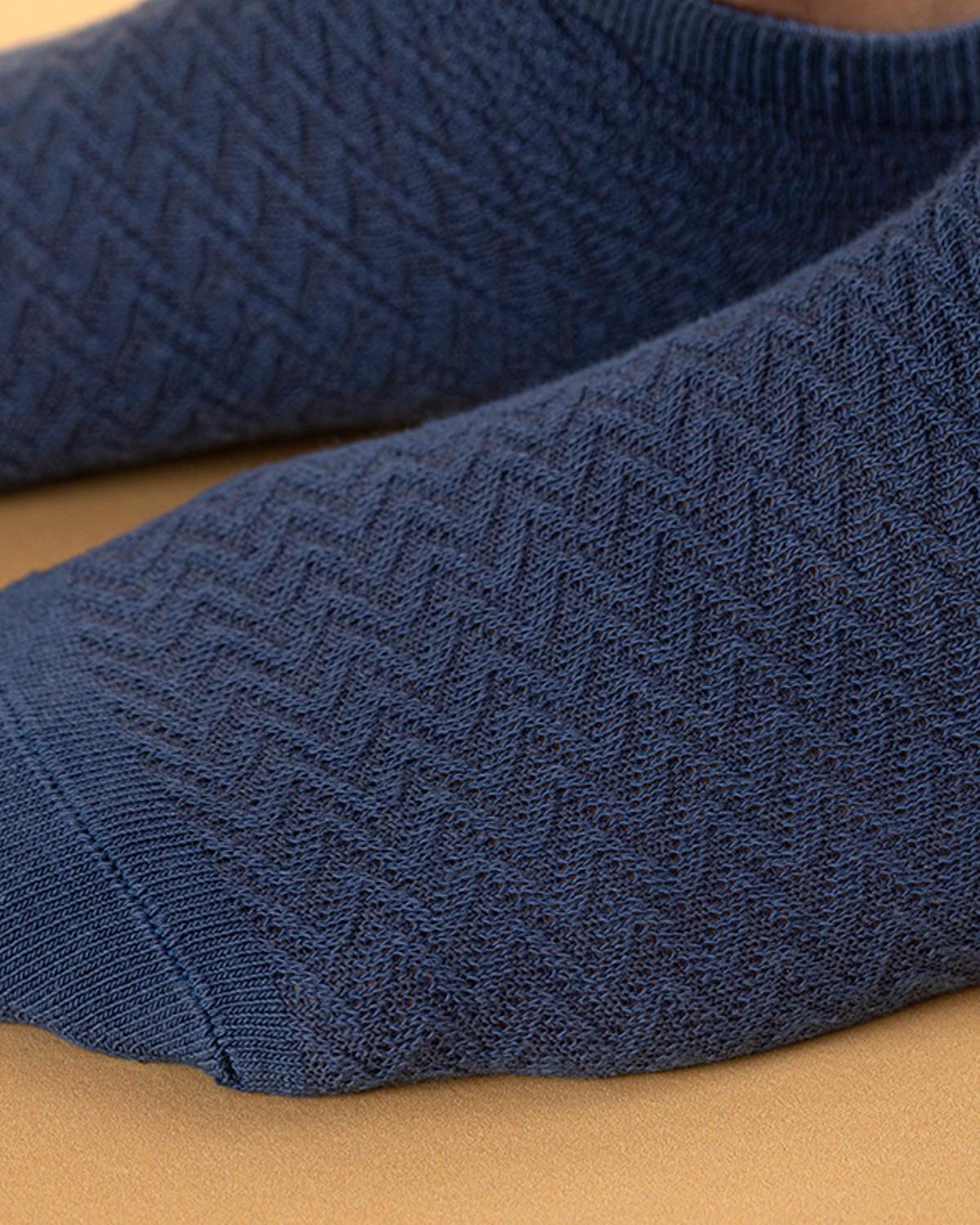 Zigzag Чорапи До Глезена Дамски, Памучен, Синьо, 36-40