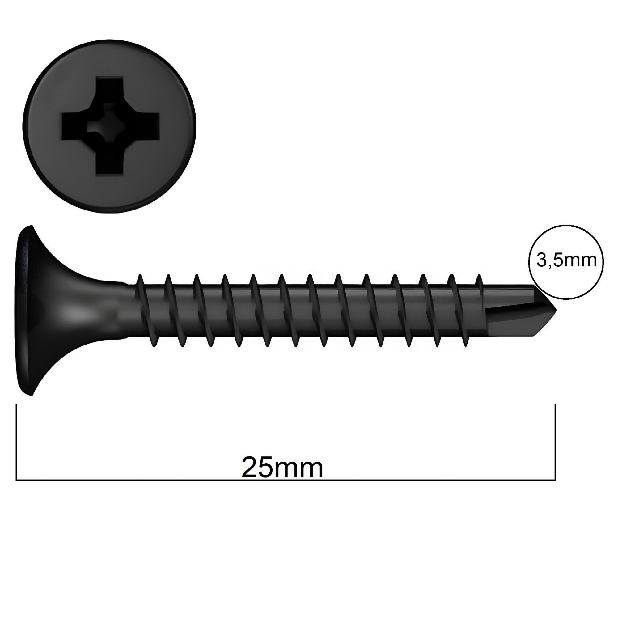 AKDENİZ ALÇIPAN VİDASI M.U.V. 3.5x25 (1000 AD.)