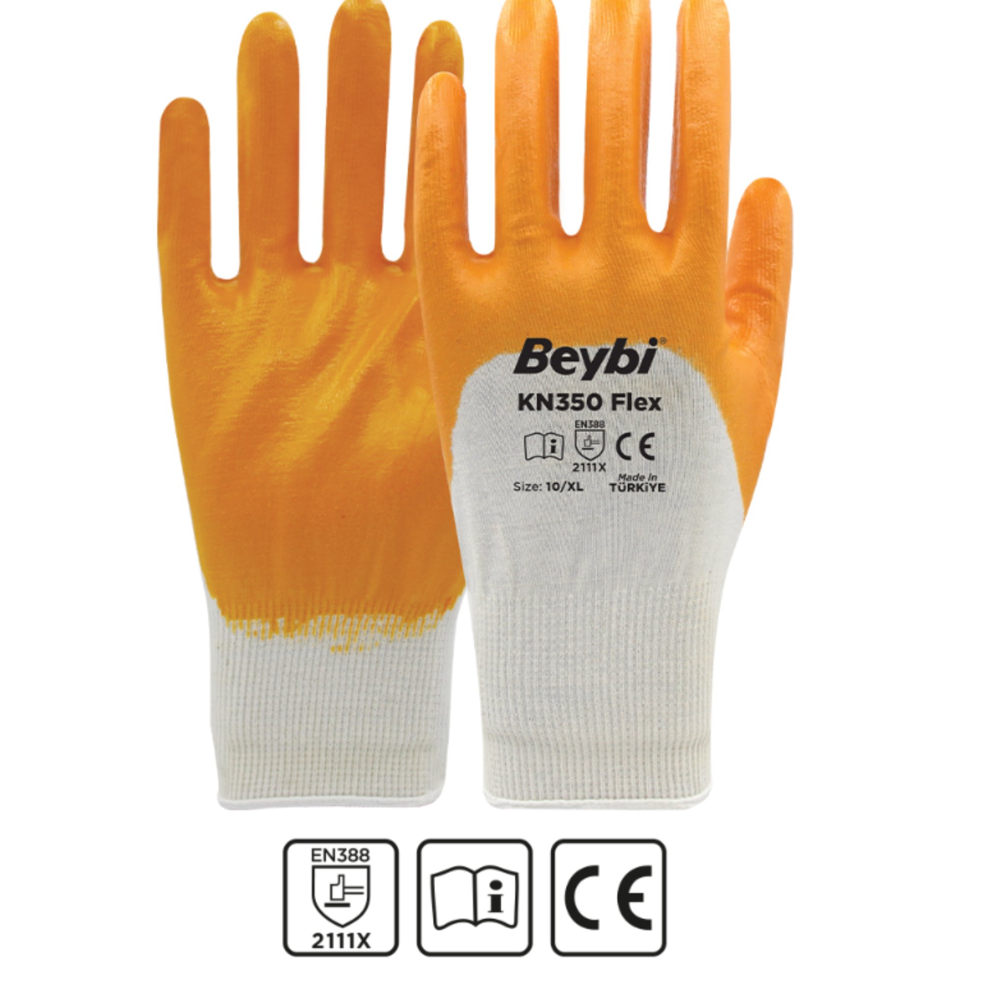 BEYBİ KN350 FLEX LİKRALI ÖRME ELDİVEN SARI NO:10