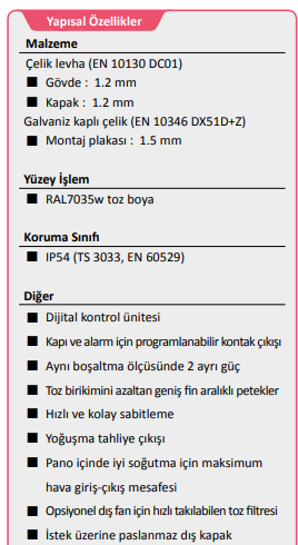 Çevre & İklimlendirme ve Dönüşüm  - Cihaz ve MakinalarıTempaTemcool TCY Pano Klimaları-0700Temcool TCY Pano Klimaları-0700
