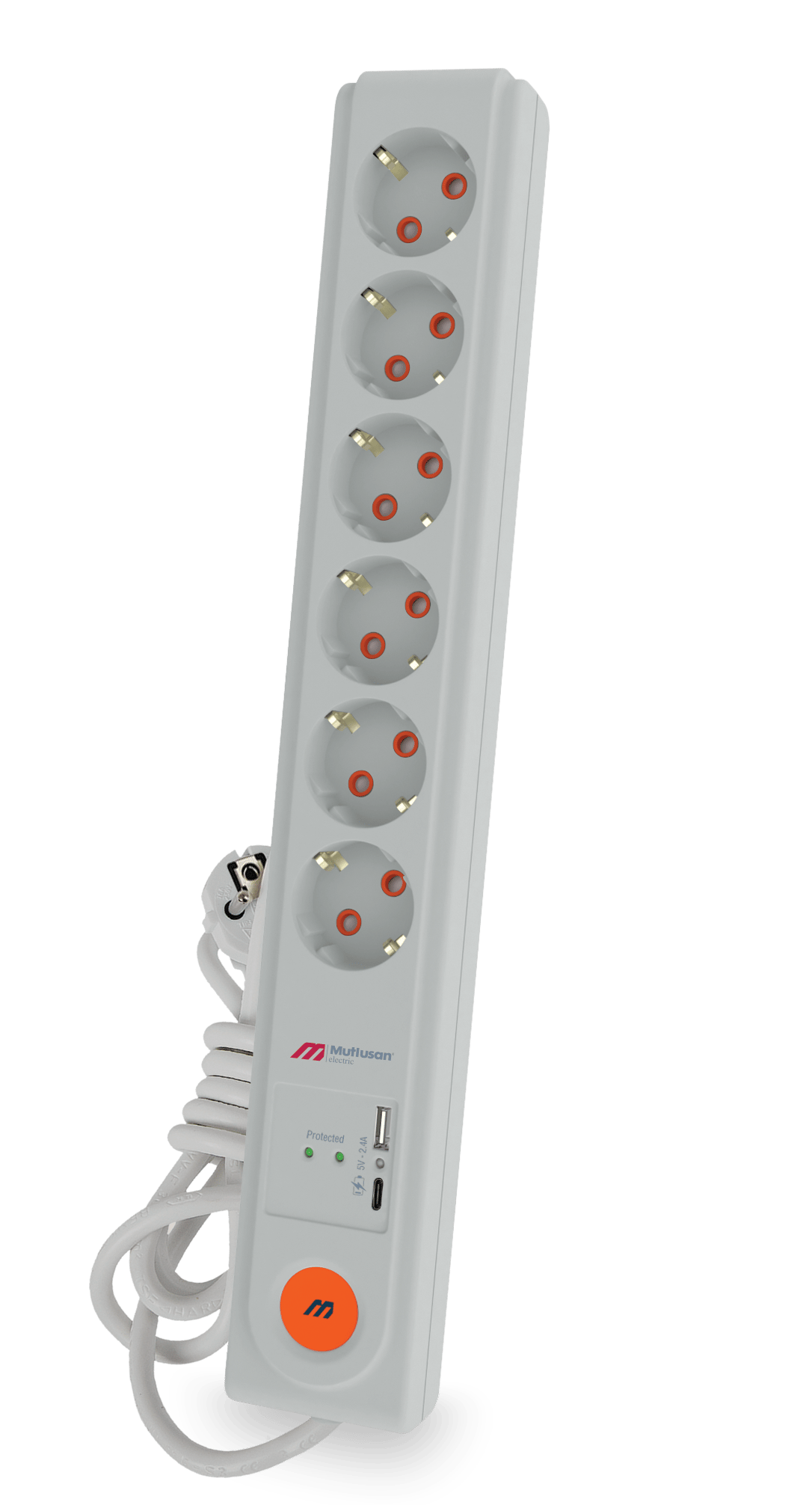 Elektrik MalzemeleriMUTLUSANRI-TECH ALTILI ŞOK.KOR. USB+TYP-C ANAHT. TOP.LI GRUP PRİZ (Ç.K.)(3X1.5 1.5 MT)