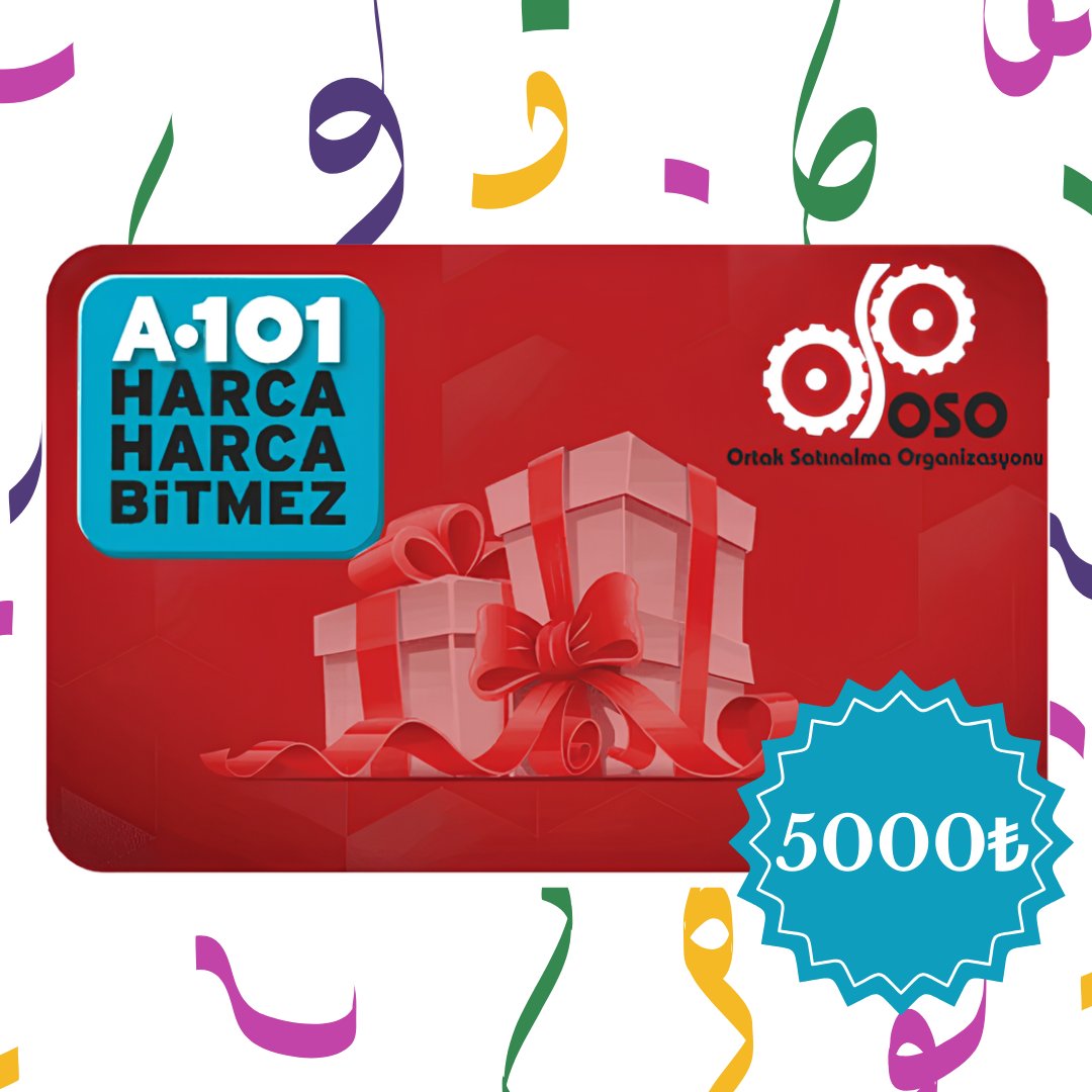 Hediye KartıA101A101 Market 5000 TL Hediye Kartı │ OSO Ortak Satın Alma OrganizasyonuA101 Market 5000 TL Hediye Kartı