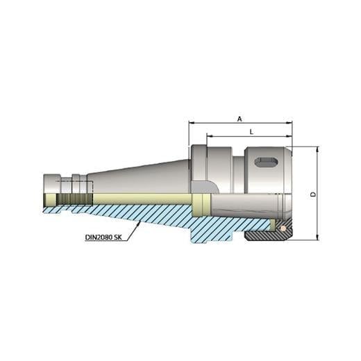 Heikenei Din2080 SK40 Pens Başlığı