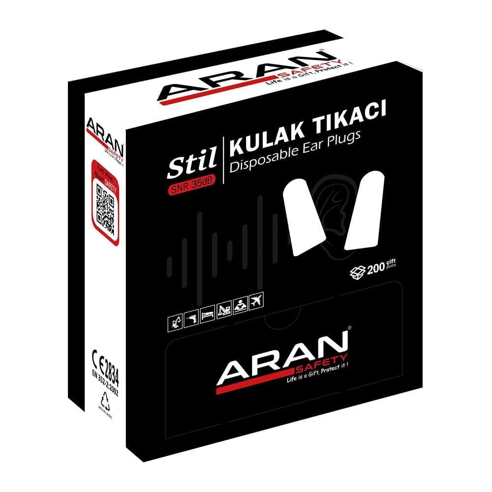 İş Güvenliği - Cihaz ve Makinaları ARAN SAFETYARAN SAFETY PINO Yıkanabilir - Kordonlu Kulak Tıkacı │OSO Satış - Elektronik TicaretARAN SAFETY STIL Tek Kullanımlık Kulak Tıkacı