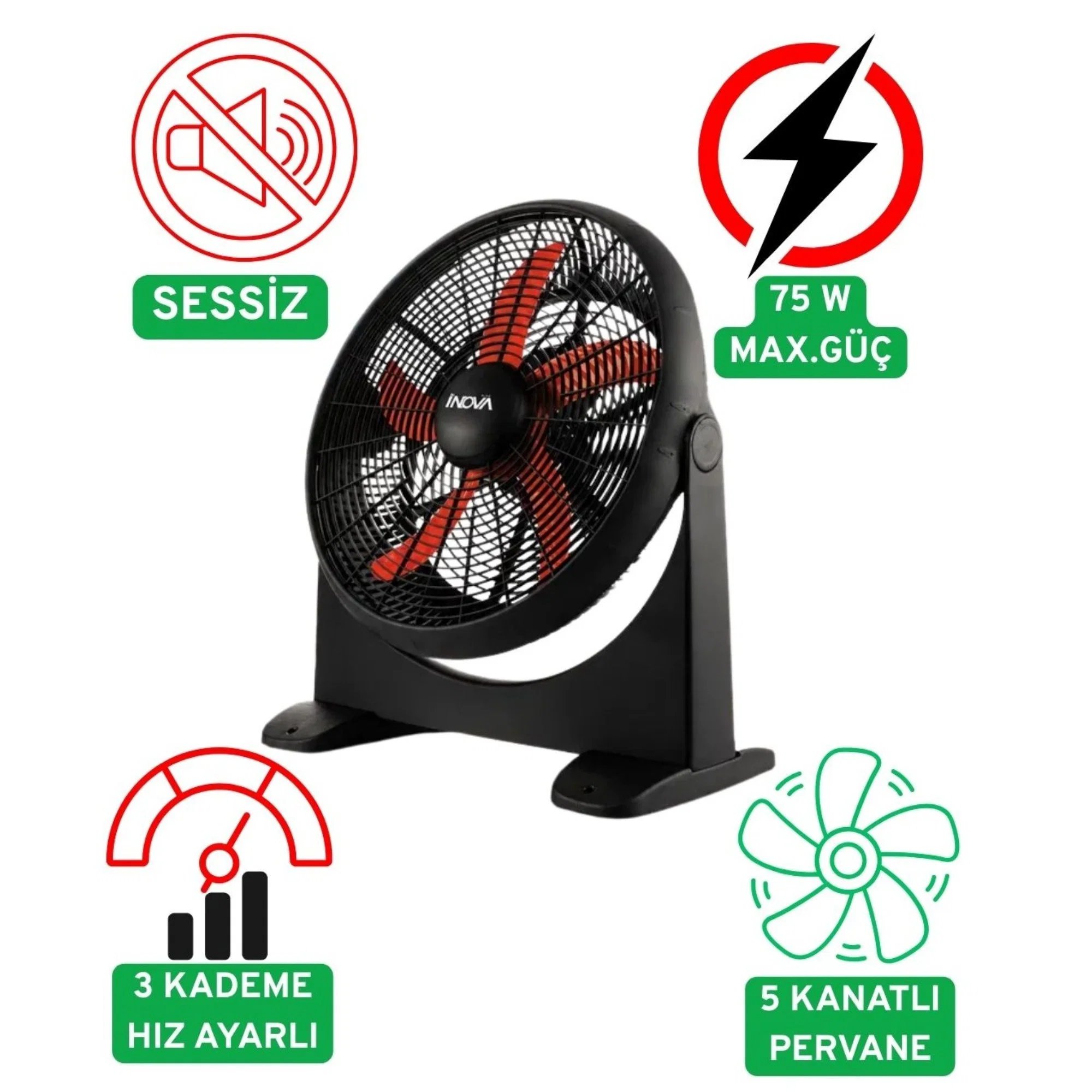 Isıtma & SoğutmaVagondaİnova Şimşek 4 Fonk.stand Fan Vantilatör 22