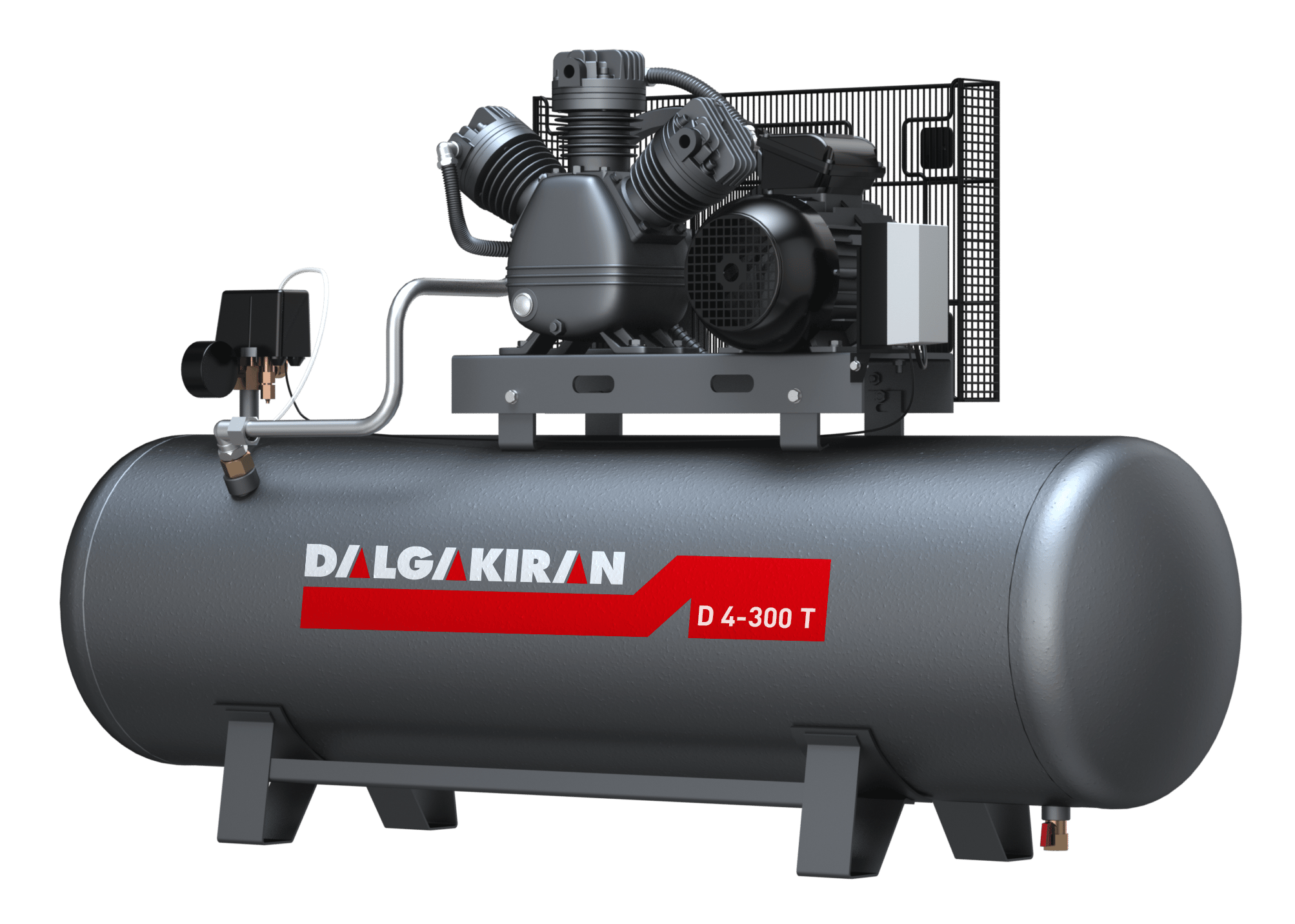 KompresörlerDalgakıran KompresörÇift Kademeli, Kayış Kasnaklı, Pistonlu Hava Kompresörü (3kW / 4 HP)