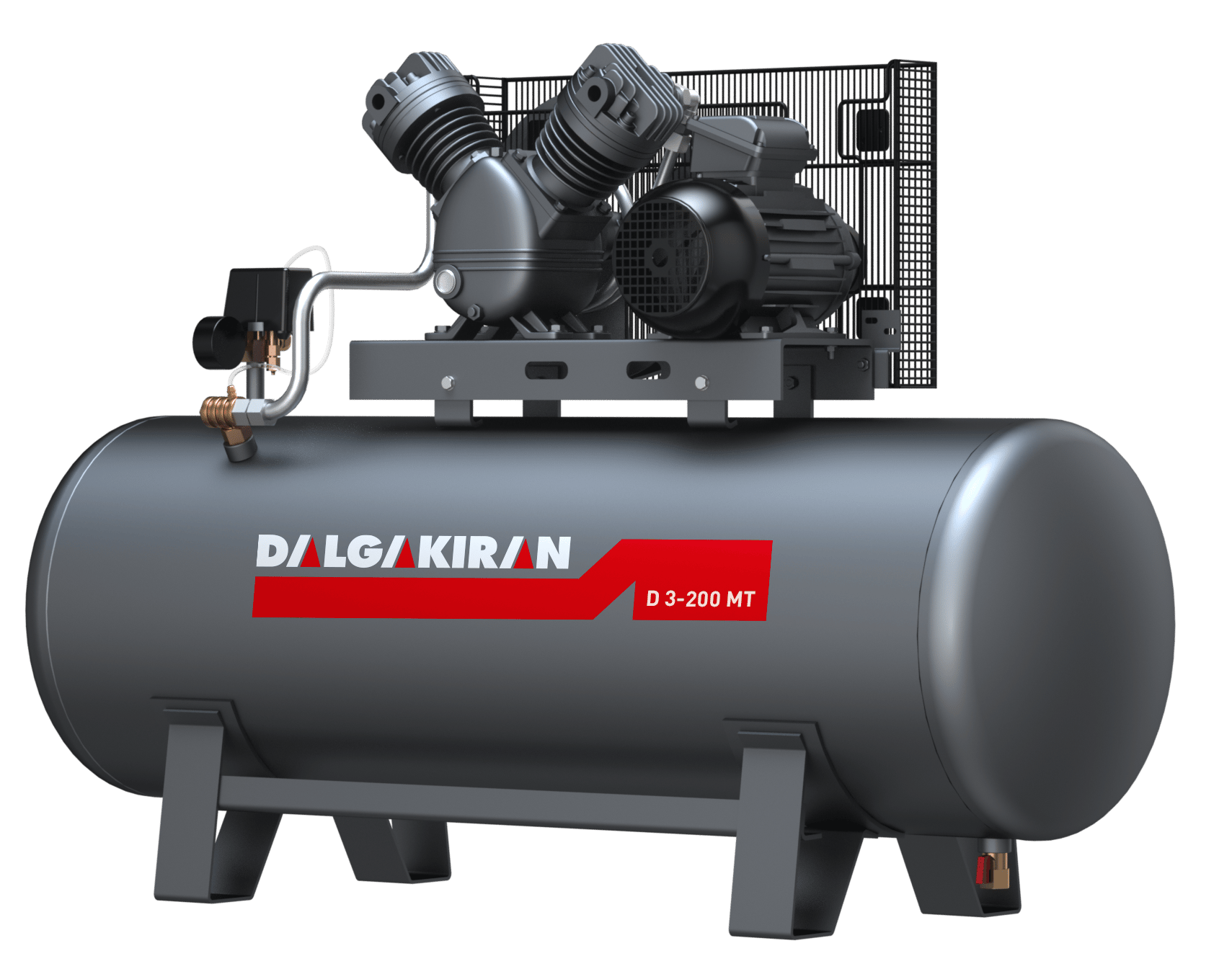 KompresörlerDalgakıran KompresörÇift Kademeli, Kayış Kasnaklı, Pistonlu Hava Kompresörü (2.2kW / 3 HP)