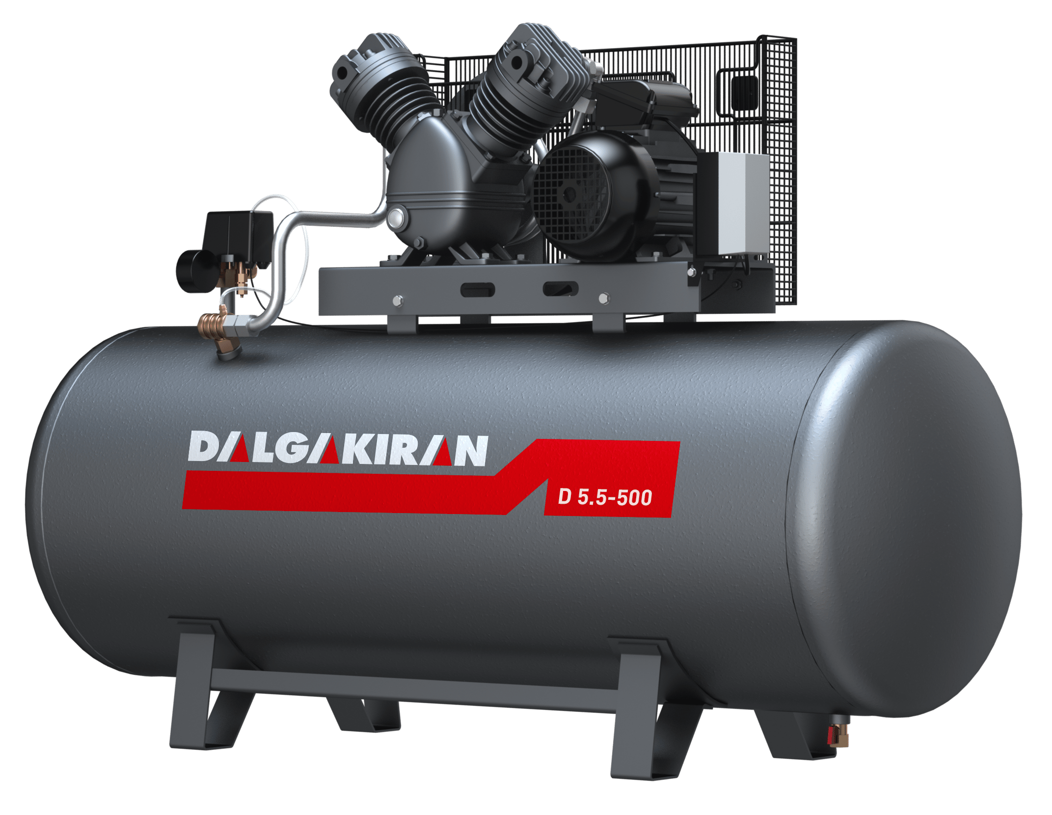 KompresörlerDalgakıran KompresörTek Kademeli, Kayış Kasnaklı, Pistonlu Hava Kompresörü (4kW / 5.5 HP)
