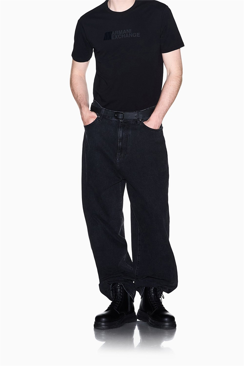 Armani Exchange Erkek Bisiklet Yaka T-Shirt Siyah