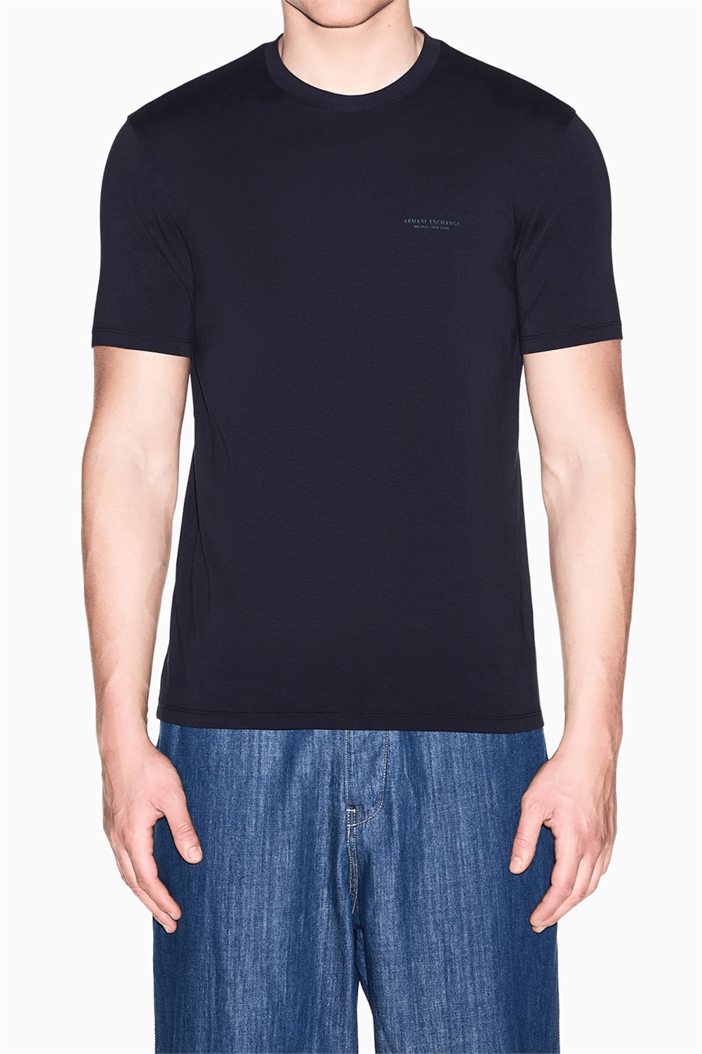 Armani Exchange Erkek Bisiklet Yaka T-Shirt Lacivert