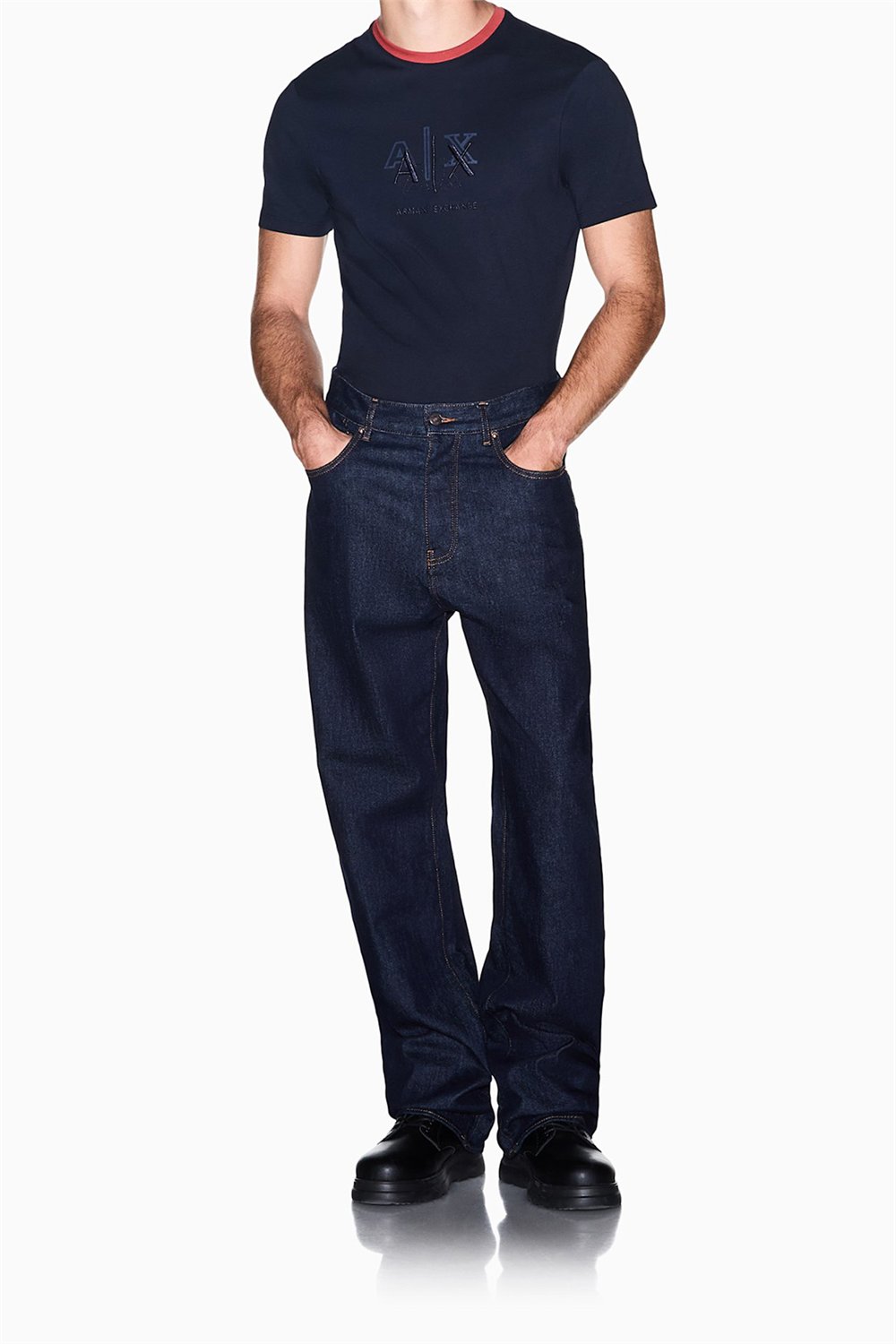 Armani Exchange Erkek Bisiklet Yaka T-Shirt Lacivert