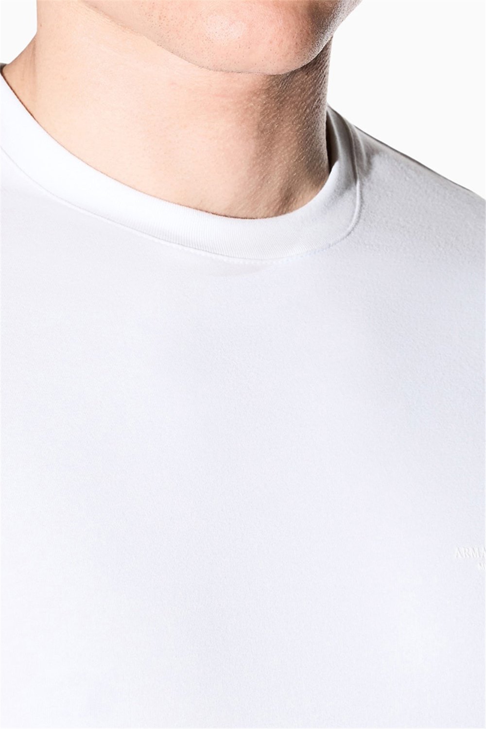 Armani Exchange Erkek Bisiklet Yaka T-Shirt Beyaz