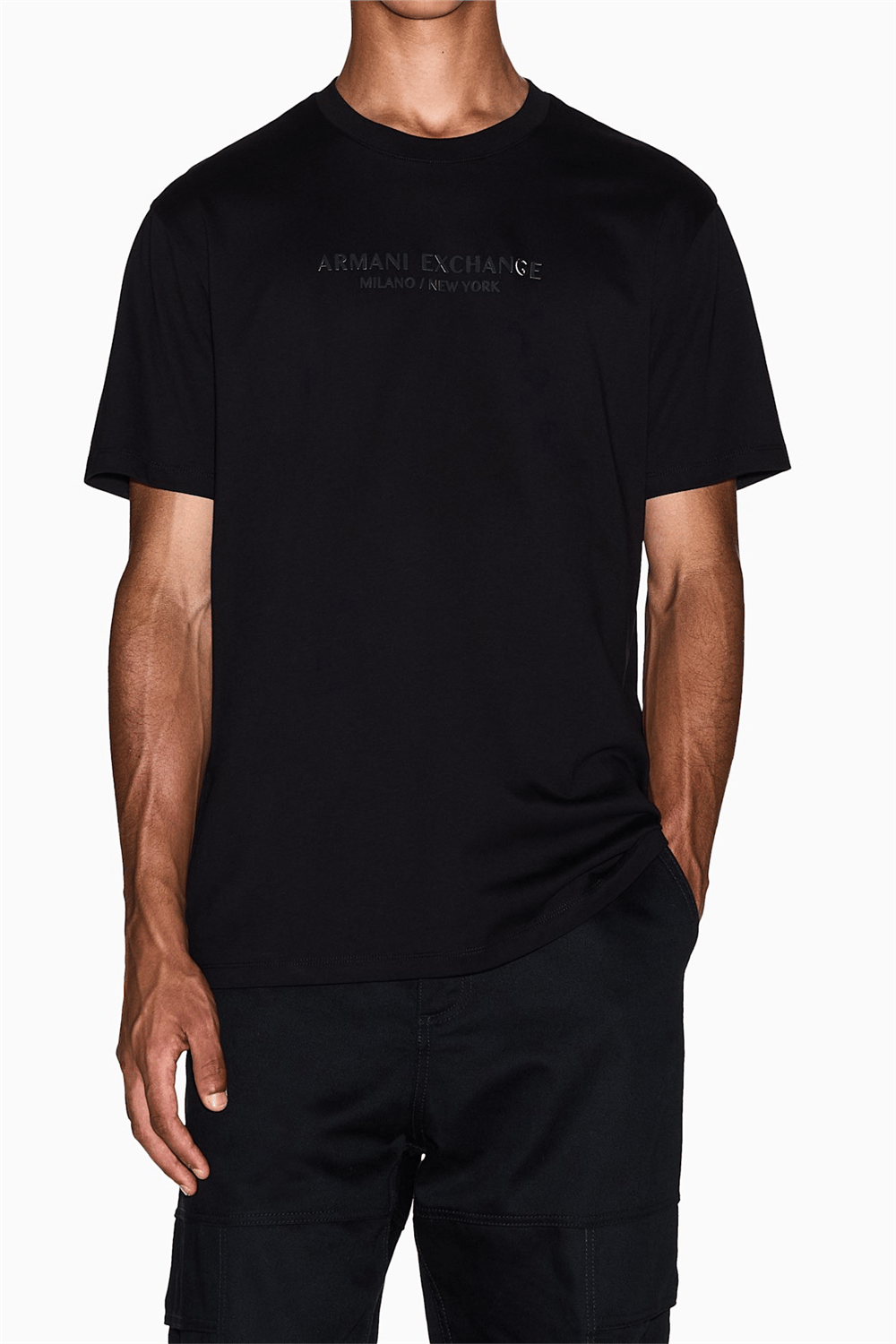 Armani Exchange Erkek Bisiklet Yaka T-Shirt Siyah