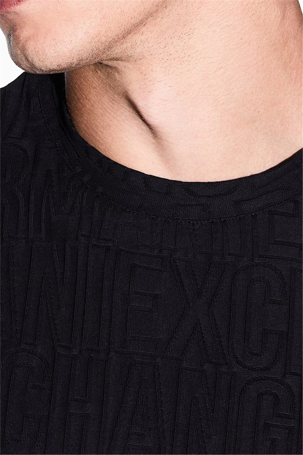 Armani Exchange Erkek Bisiklet Yaka T-Shirt Siyah