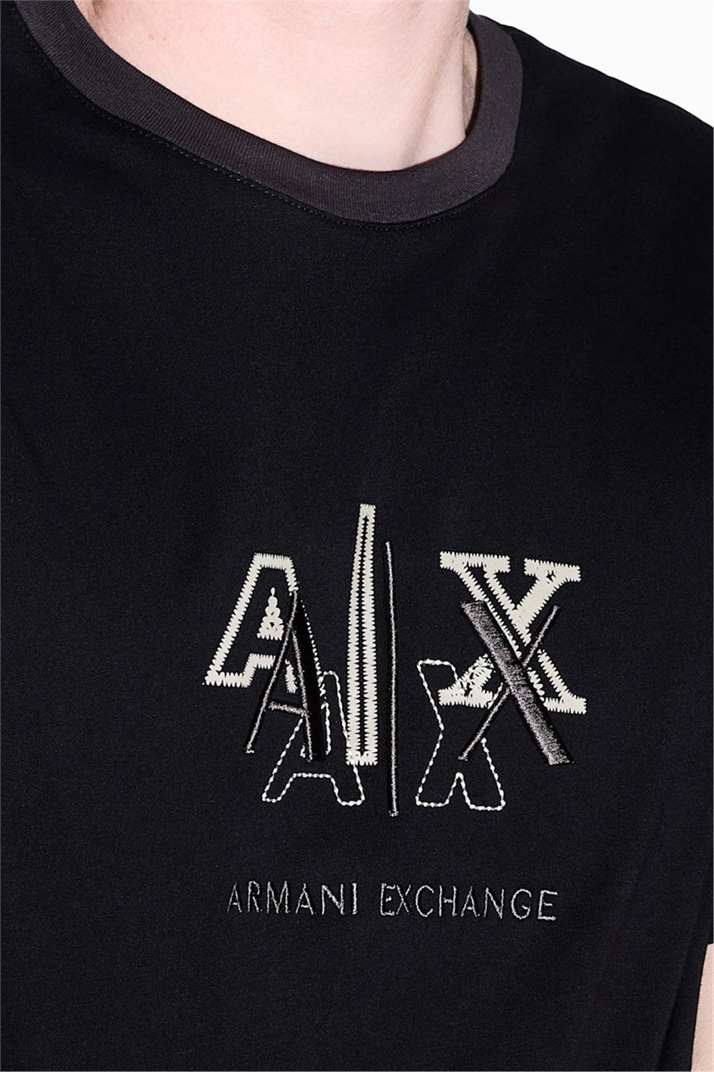Armani Exchange Erkek Bisiklet Yaka T-Shirt Siyah
