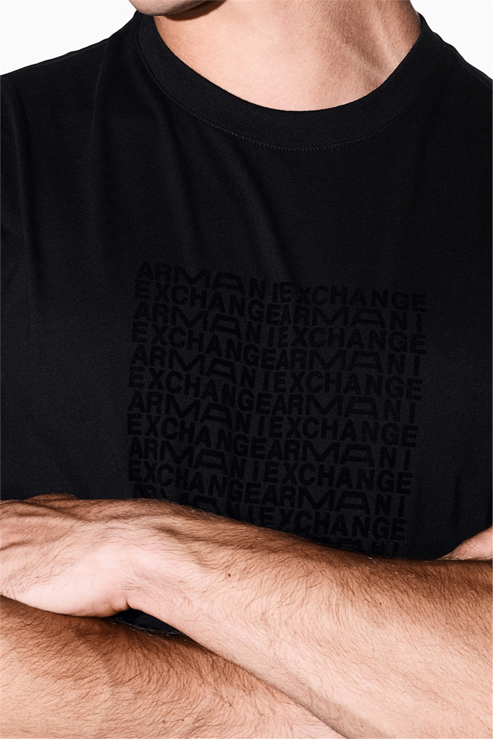 Armani Exchange Erkek Bisiklet Yaka T-Shirt Siyah