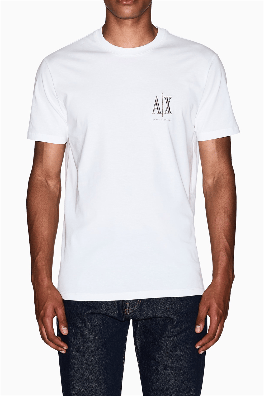 Armani Exchange Erkek Bisiklet Yaka T-Shirt Beyaz