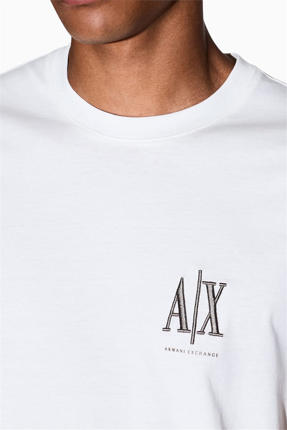 Armani Exchange Erkek Bisiklet Yaka T-Shirt Beyaz