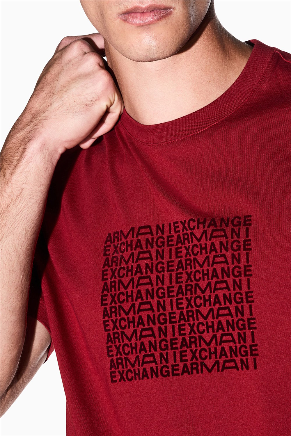Armani Exchange Erkek Bisiklet Yaka T-Shirt Kırmızı