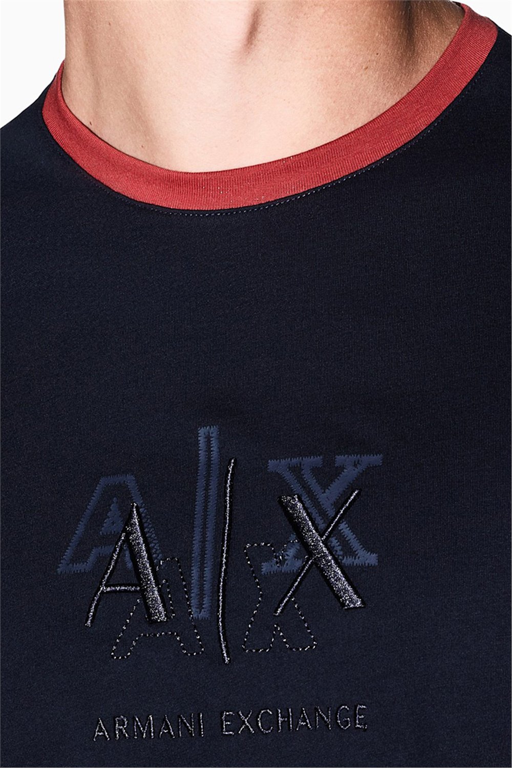 Armani Exchange Erkek Bisiklet Yaka T-Shirt Lacivert