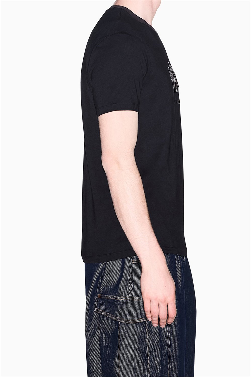 Armani Exchange Erkek Bisiklet Yaka T-Shirt Siyah