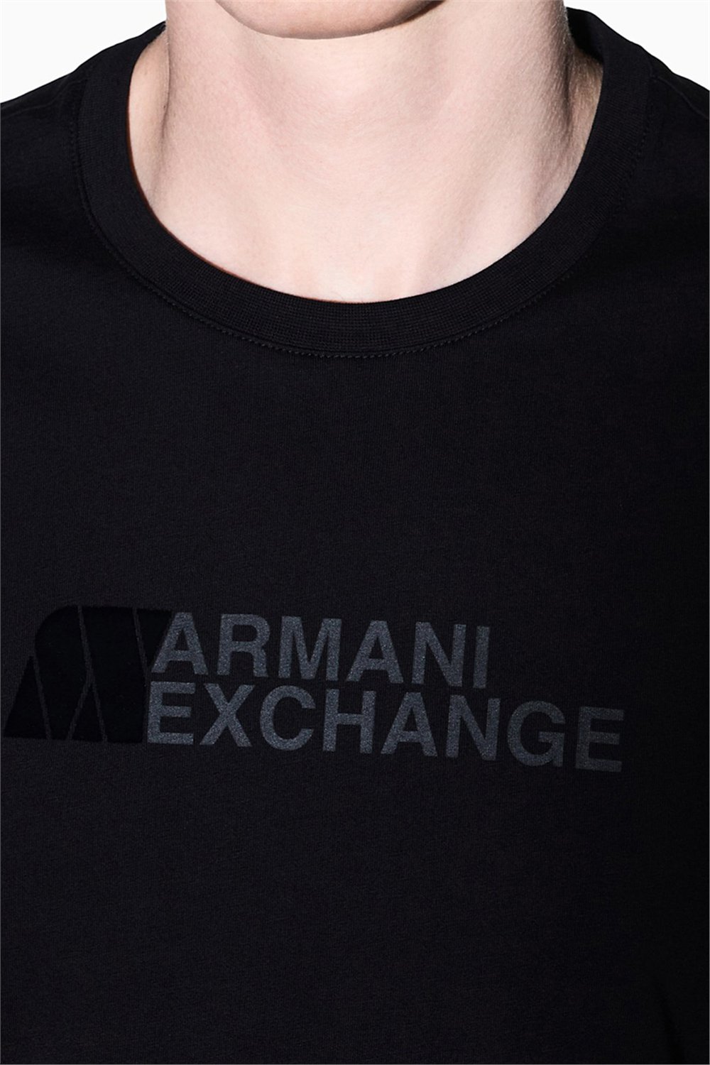 Armani Exchange Erkek Bisiklet Yaka T-Shirt Siyah