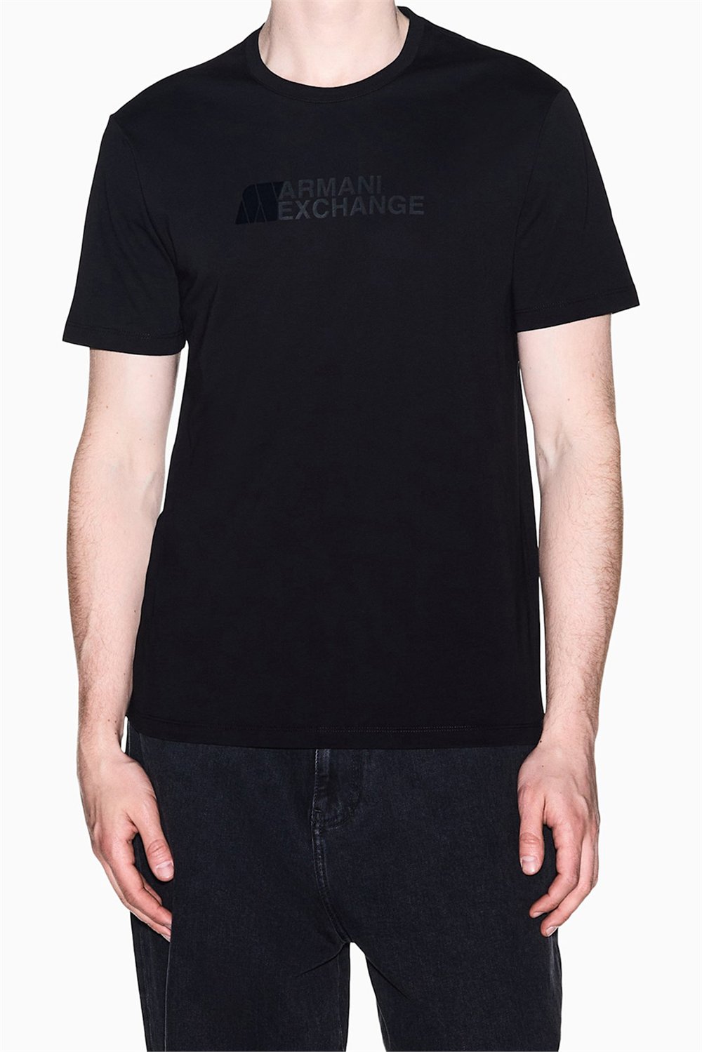 Armani Exchange Erkek Bisiklet Yaka T-Shirt Siyah