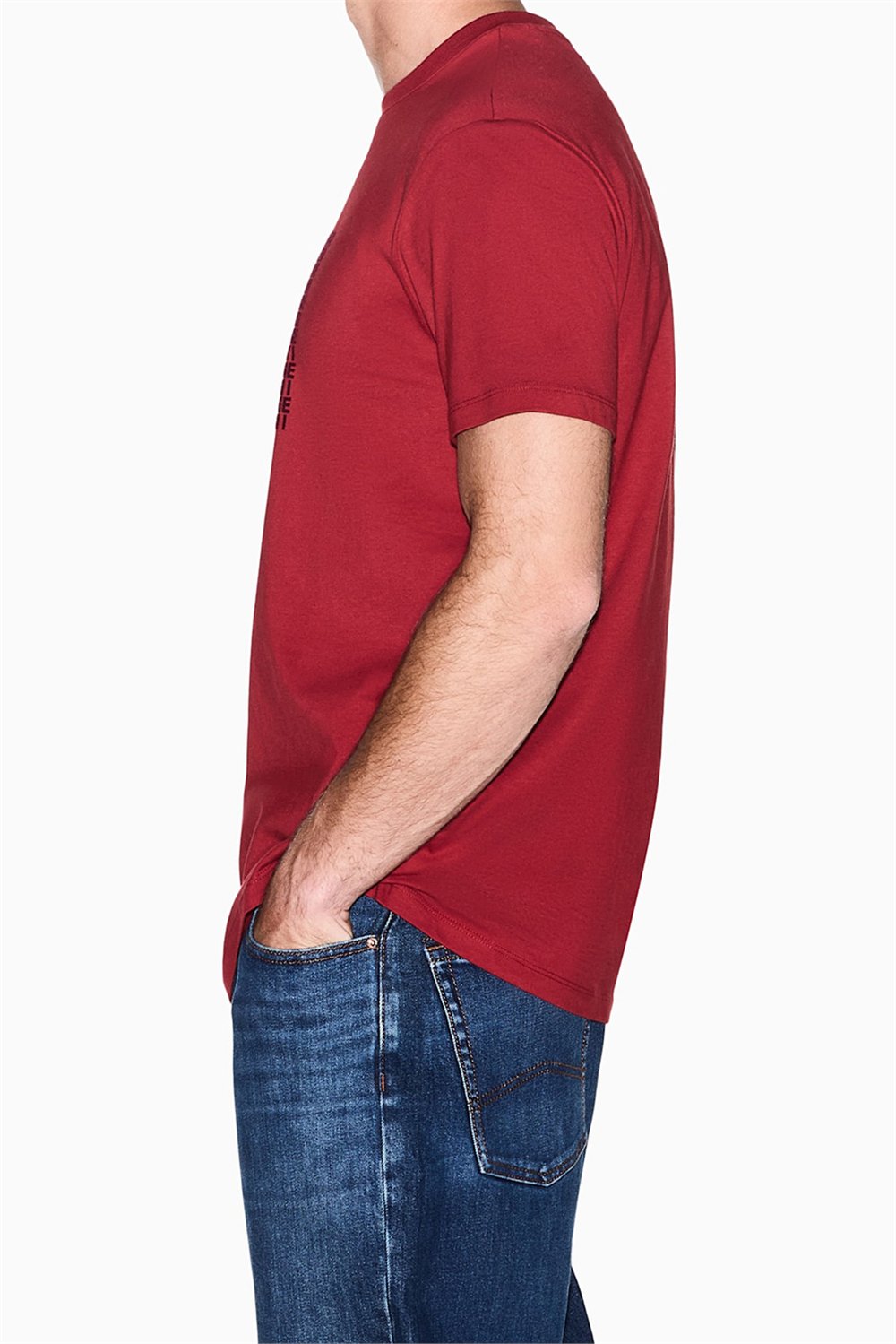 Armani Exchange Erkek Bisiklet Yaka T-Shirt Kırmızı